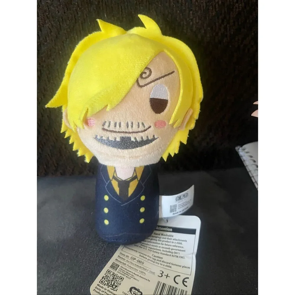 New One Piece Blue Yellow Round 1 Exclusive Kokeshi Plush Doll Luffy Zoro 6